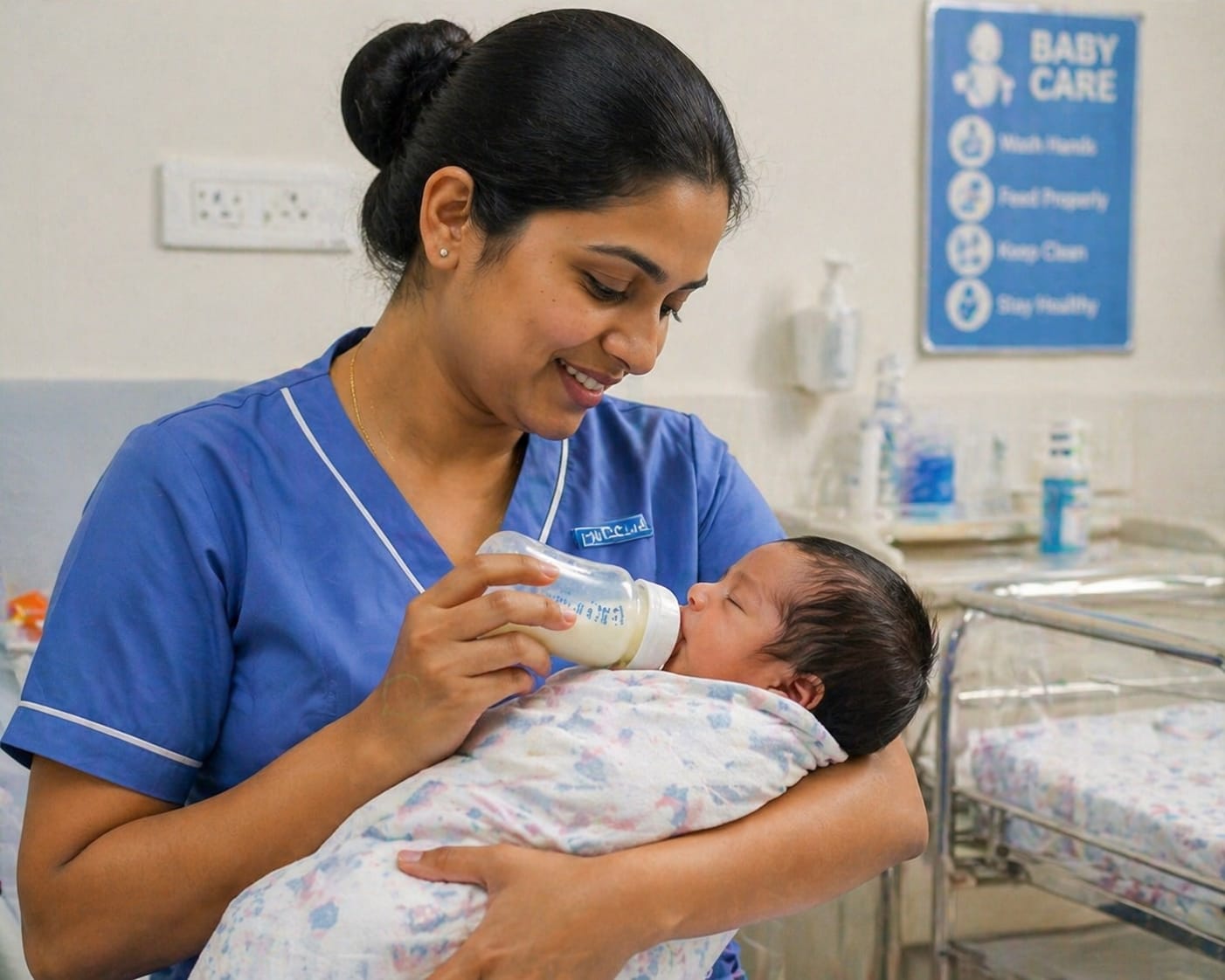 nurse feeding milk