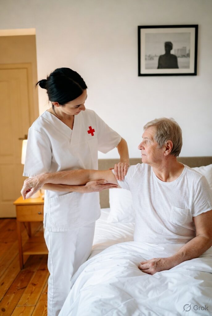 nurse in white uniform doing physiotherapy